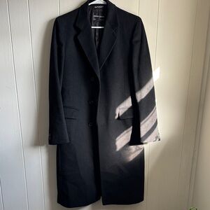 Pierre Cardin Classic Black Wool Trench Coat